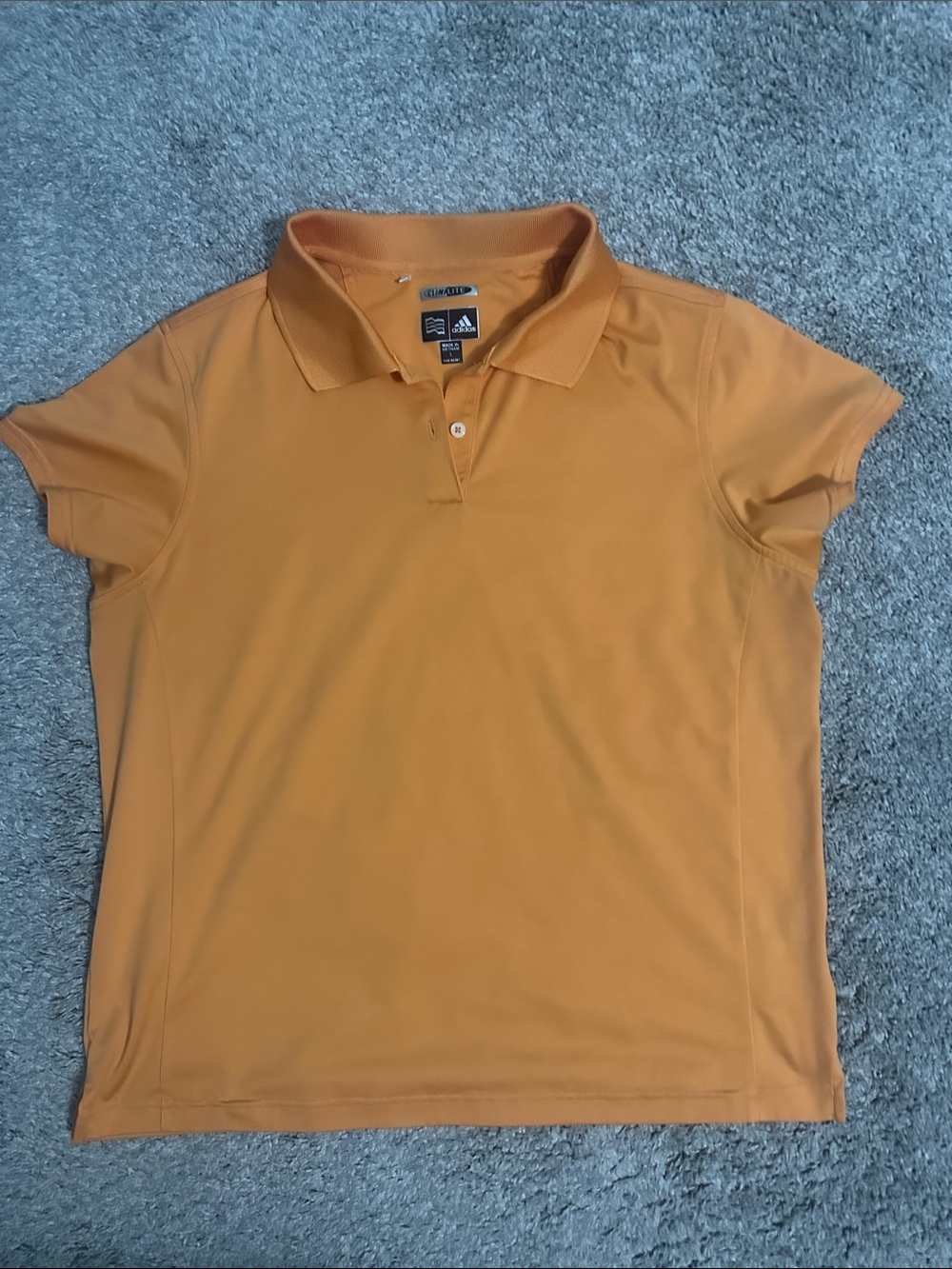 adidas Women’s Large Orange Climalite Short Sleeve Polo Top